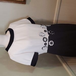 Ecaille Paris flower appliqué dress